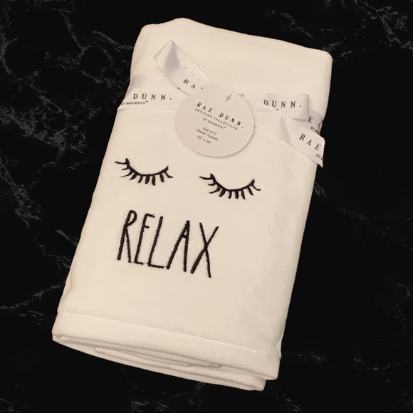 Rae Dunn RELAX Hand Towels